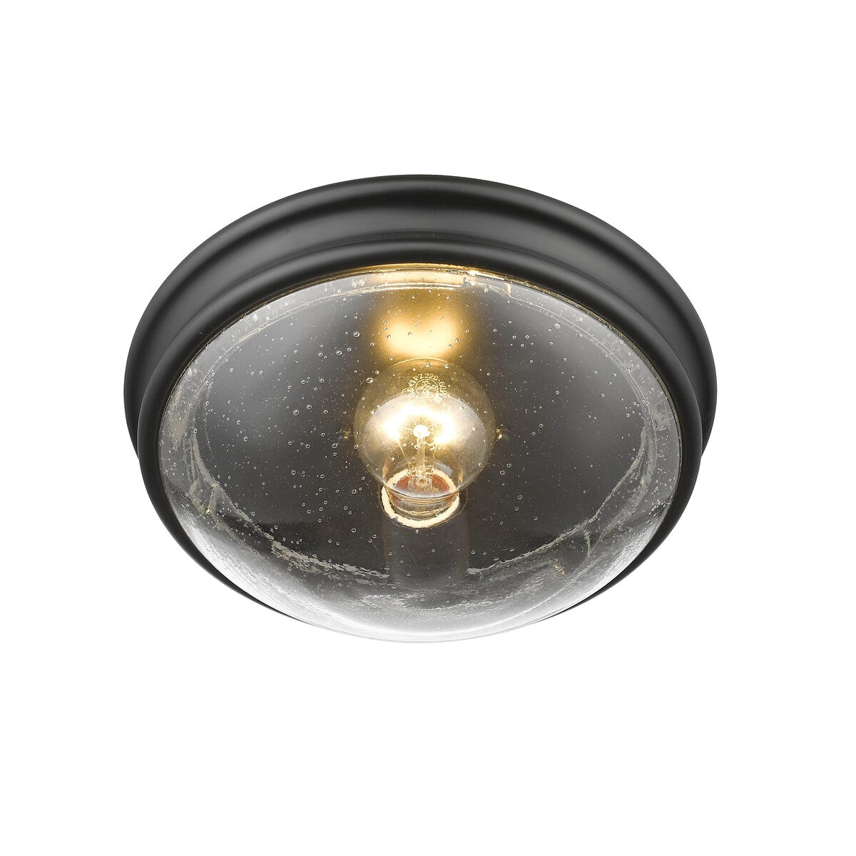 Millennium Lighting 1 Light Metal Flush Mount Ceiling With Clear Seeded Glass Shades