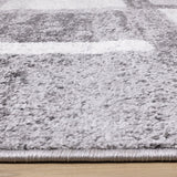 Flynn Collection - Grey/White Distressed Squares Rug