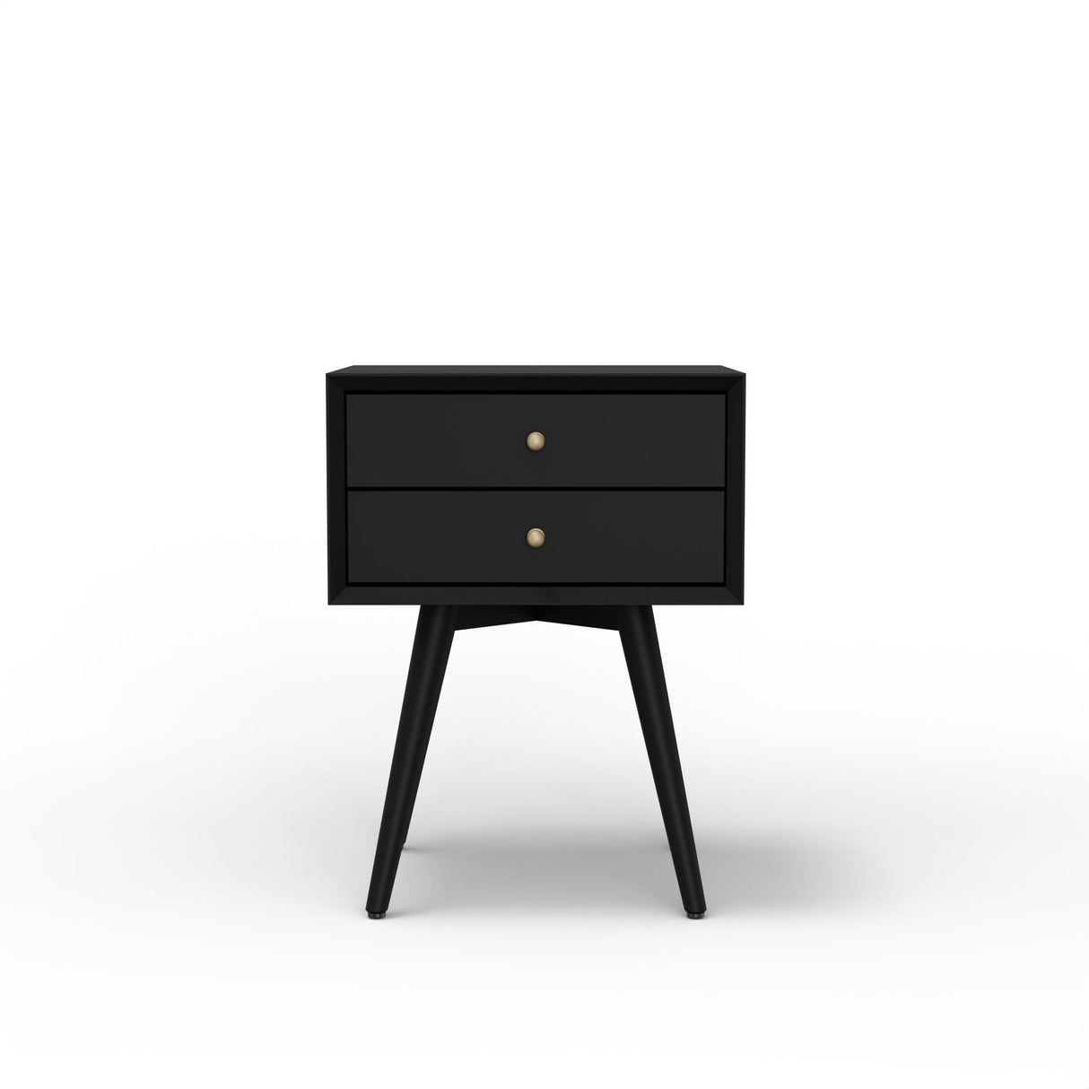 Flynn Small 2-Drawer Mahogany Nightstand with Legs