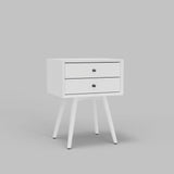 Flynn Small 2-Drawer Mahogany Nightstand with Legs