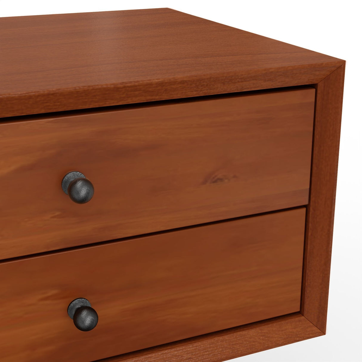 Flynn Small 2-Drawer Mahogany Nightstand with Legs