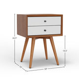 Flynn Small 2-Drawer Mahogany Nightstand with Legs