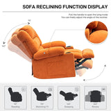 Foam Manual Swivel Rocker Recliner Heating Massage Chair, Orange