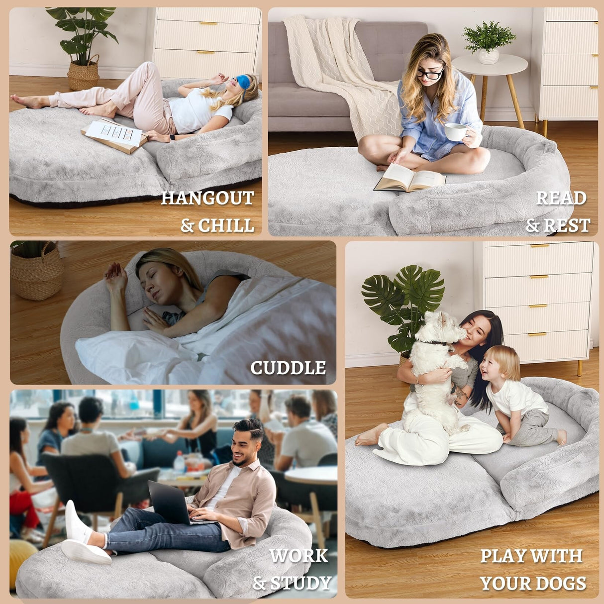 Foldable Human Sized Dog Bed for People Adults