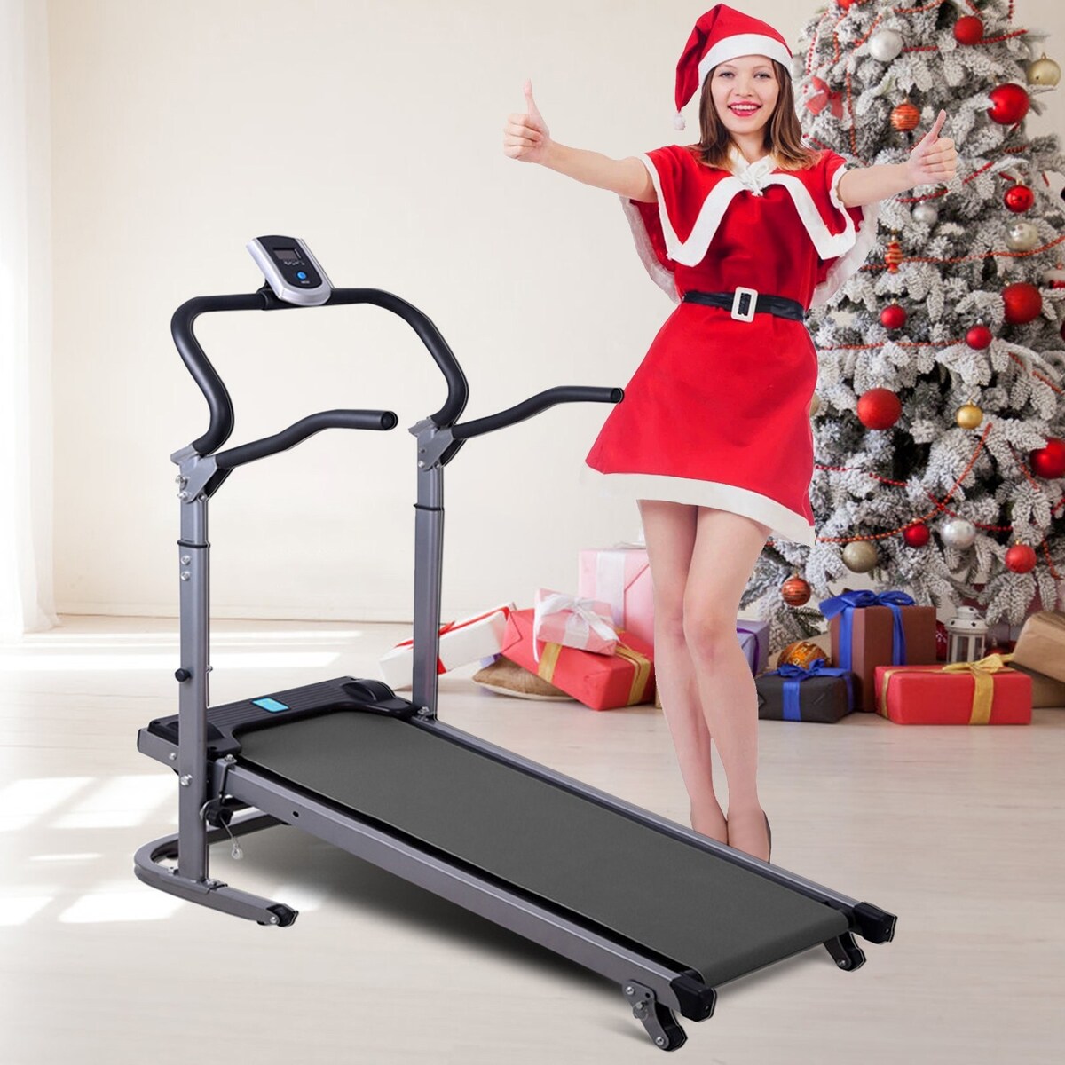 Foldable Manual Walking Treadmill No need To Plug In No Motor