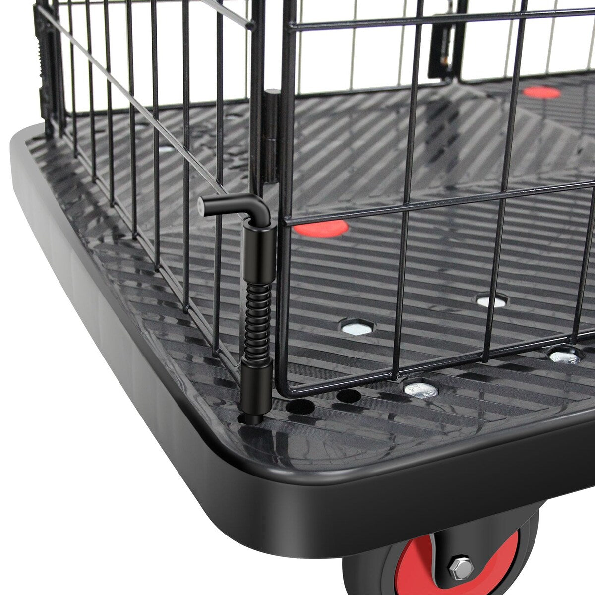 Foldable Platform Push Hand Truck Cart, Basket Cage Cart, 660 lbs. Weight Capacity - 660-lbs-Weight-Capacity