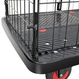 Foldable Platform Push Hand Truck Cart, Basket Cage Cart, 660 lbs. Weight Capacity - 660-lbs-Weight-Capacity