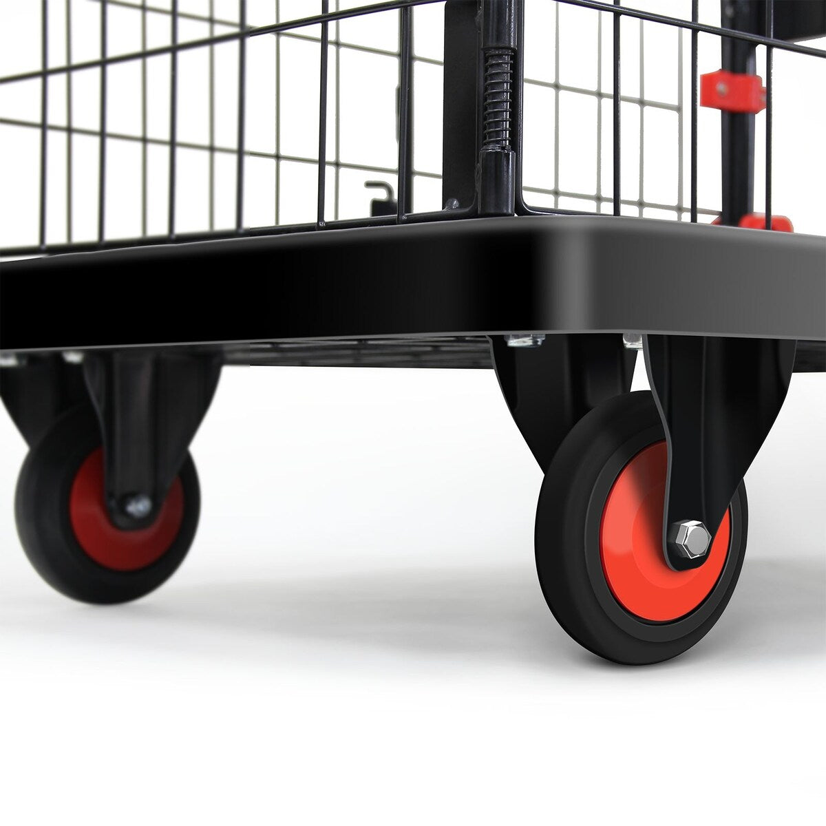 Foldable Platform Push Hand Truck Cart, Basket Cage Cart, 660 lbs. Weight Capacity - 660-lbs-Weight-Capacity