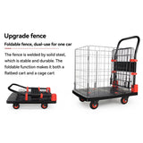 Foldable Platform Push Hand Truck Cart, Basket Cage Cart, 660 lbs. Weight Capacity - 660-lbs-Weight-Capacity