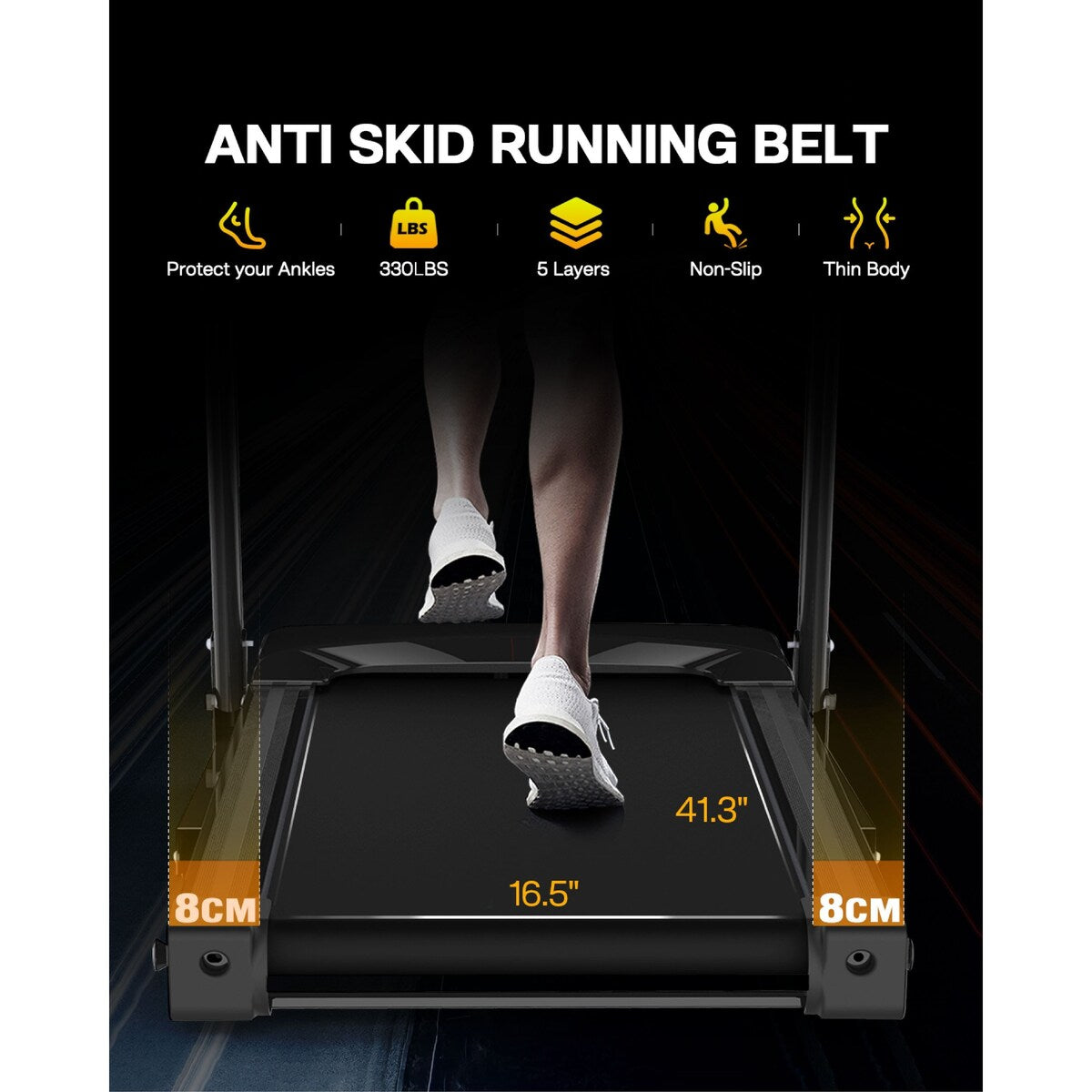Foldable Treadmill with Incline, Folding Treadmill for Home Electric,Handrail Controls Speed, Pulse Monitor