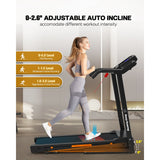 Foldable Treadmill with Incline, Folding Treadmill for Home Electric,Handrail Controls Speed, Pulse Monitor
