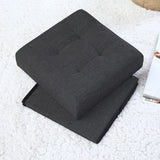Foldable Tufted Linen Storage Ottoman