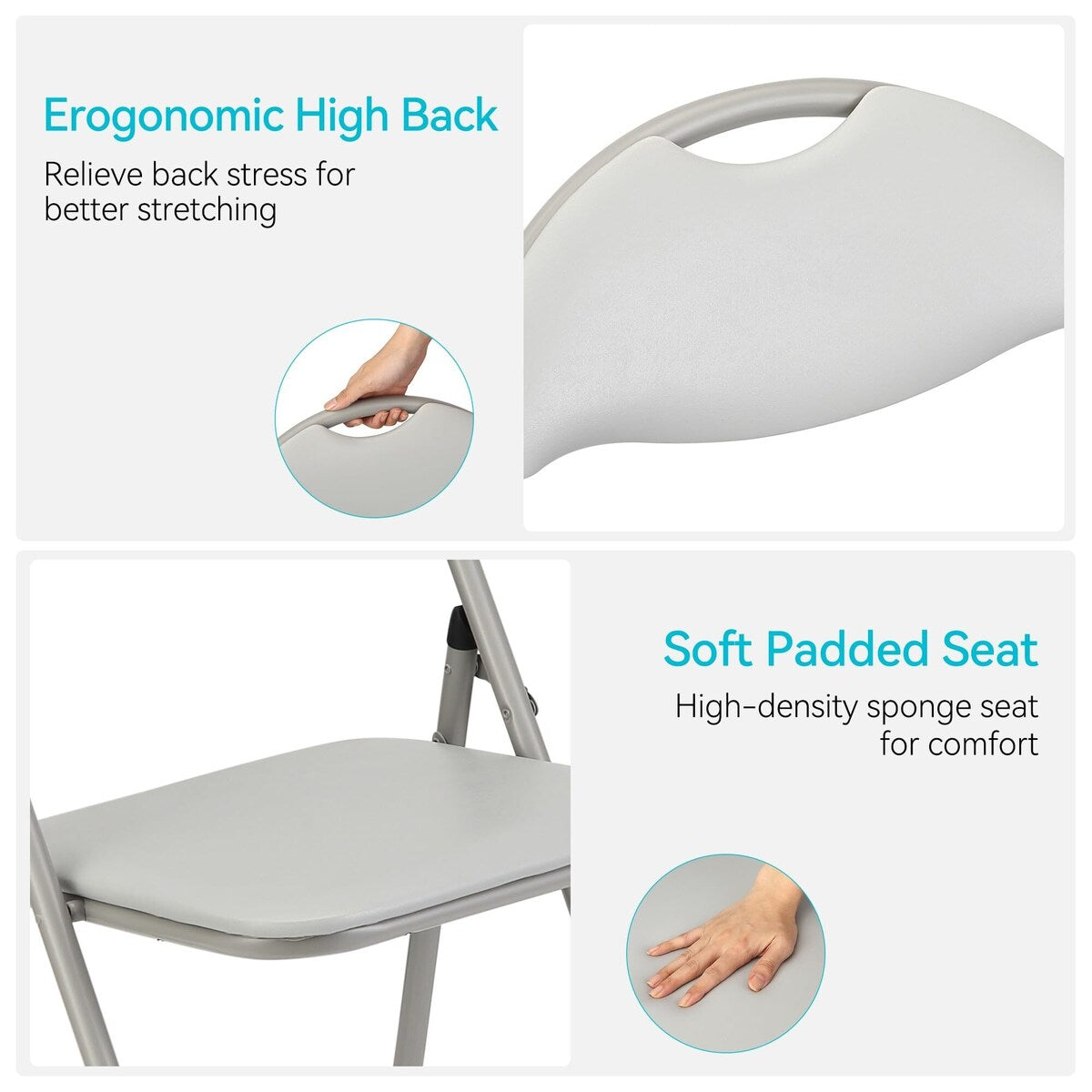 Folding Chairs 2/4/6 Pack with Cushion