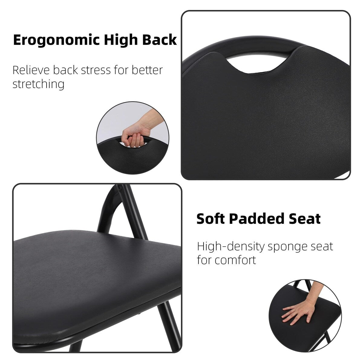 Folding Chairs 2/4/6 Pack with Cushion