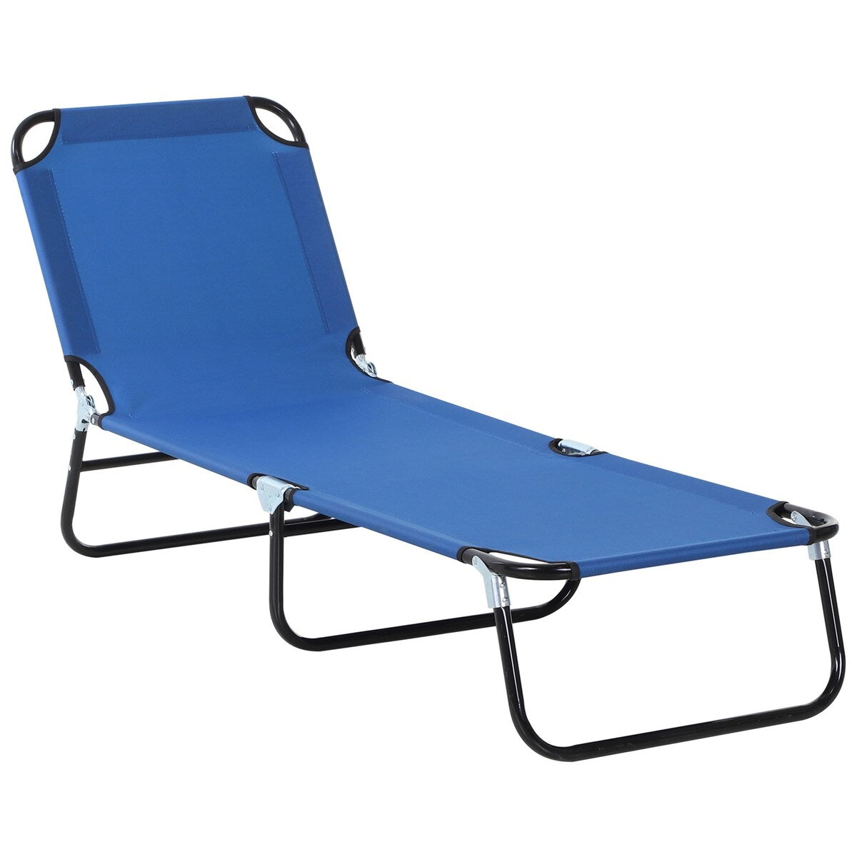Folding Chaise Lounge Pool Chair,Patio Sun Tanning Chair,Outdoor Lounge Chair with 5-Positions Reclining Back,Oxford Fabric Seat