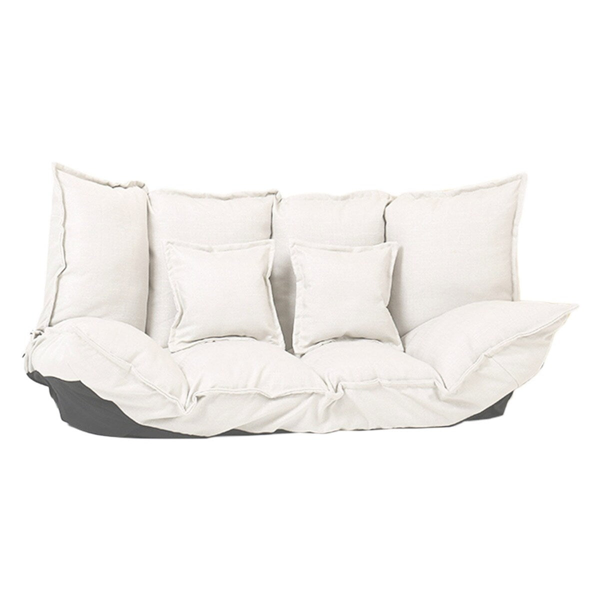 Folding Couch Bed Convertible Floor Sofa, with 2 Pillows Foldable 63 Inch Guest Chaise Lounge Linen Fabric