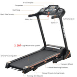Folding Electric 3.5HP Treadmill With Incline Medium Running Machine