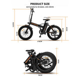 Folding Electric Bike With 36V/13Ah Li-Battery Beach Snow Bicycle