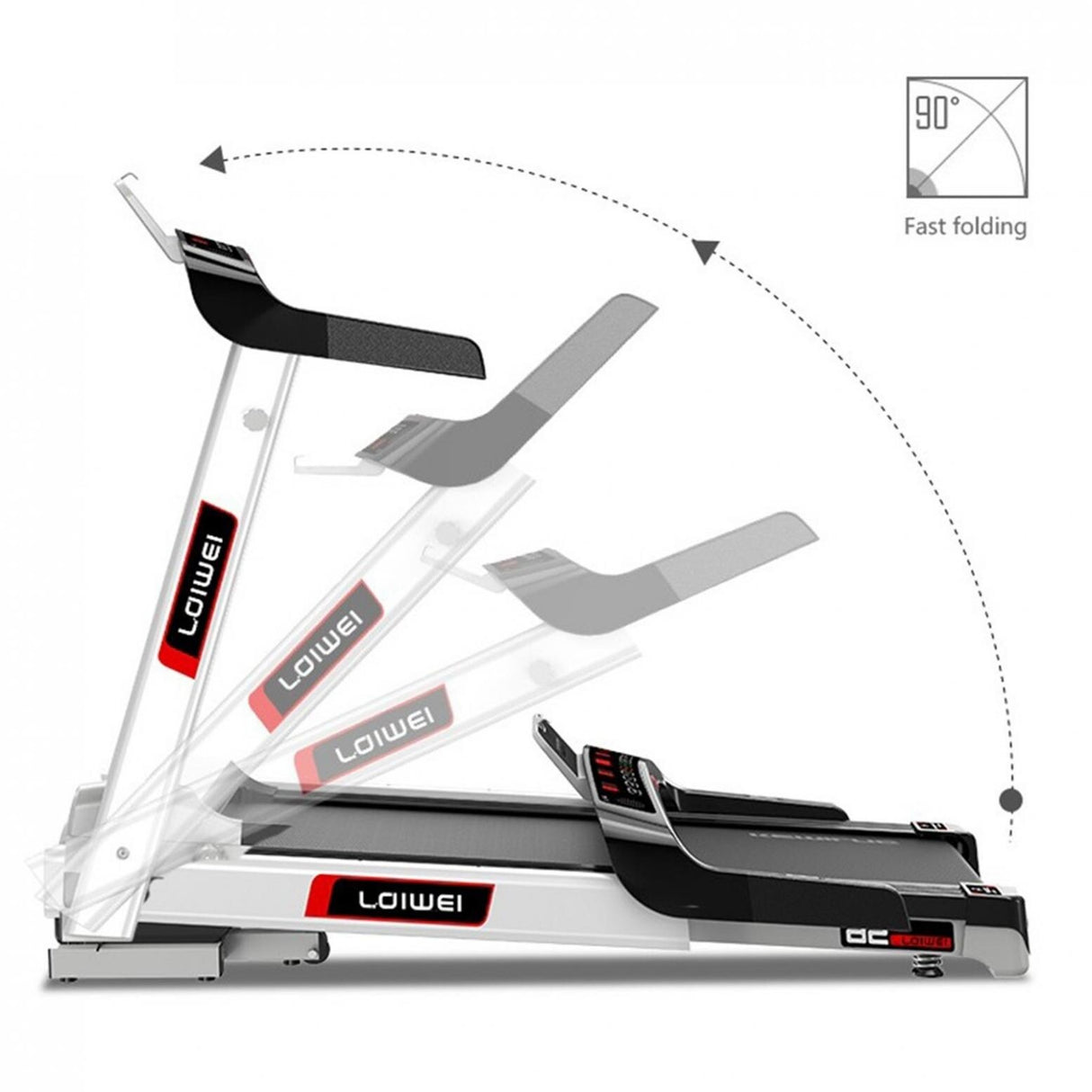 Folding Electric Treadmill 2.5HP High Power Treadmill, Indoor Treadmill