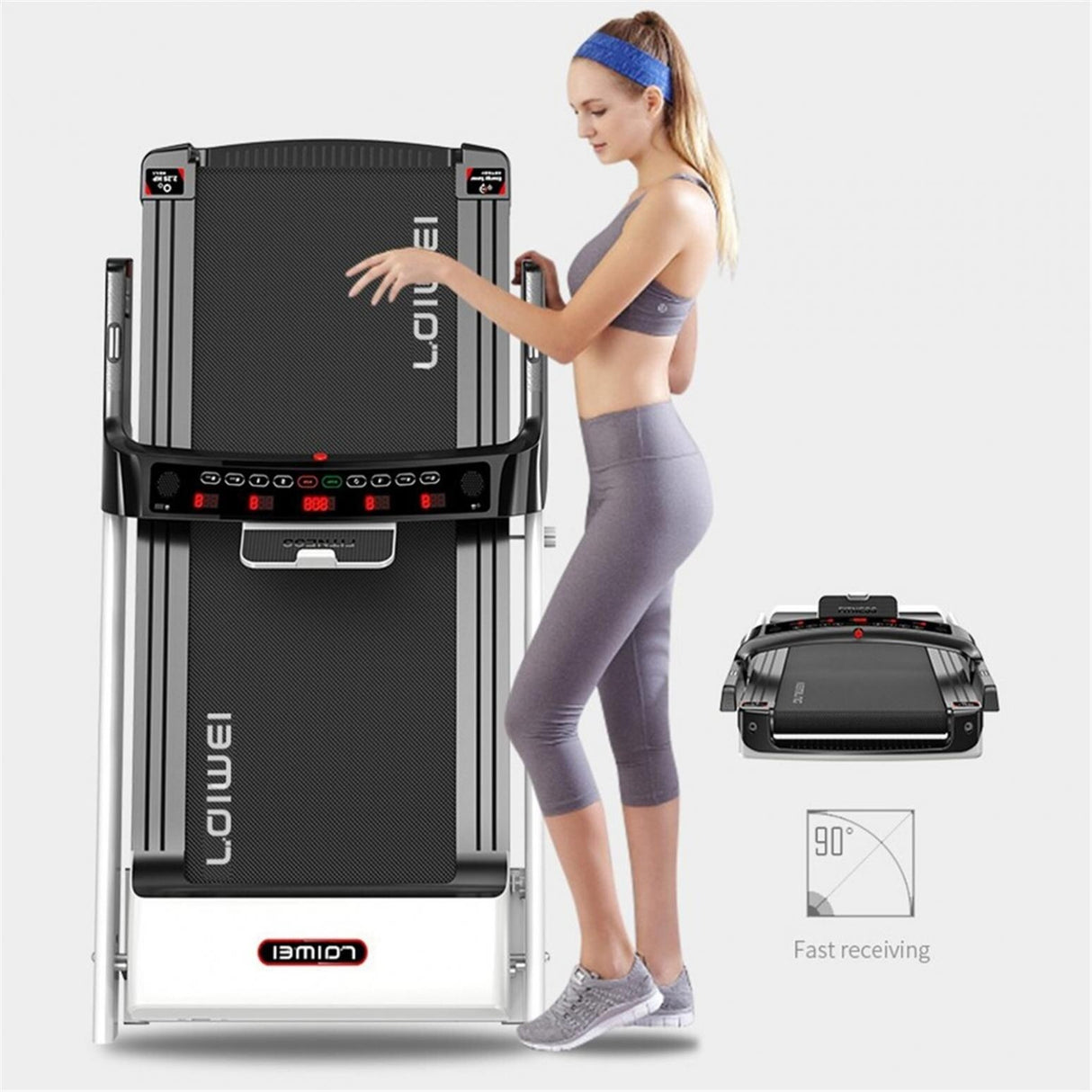 Folding Electric Treadmill 2.5HP High Power Treadmill, Indoor Treadmill