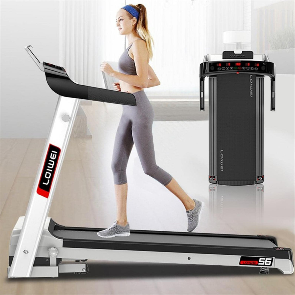 Folding Electric Treadmill 2.5HP High Power Treadmill, Indoor Treadmill