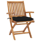 Folding Garden Chairs with Cushions 4 pcs Solid Teak Wood