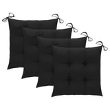 Folding Garden Chairs with Cushions 4 pcs Solid Teak Wood