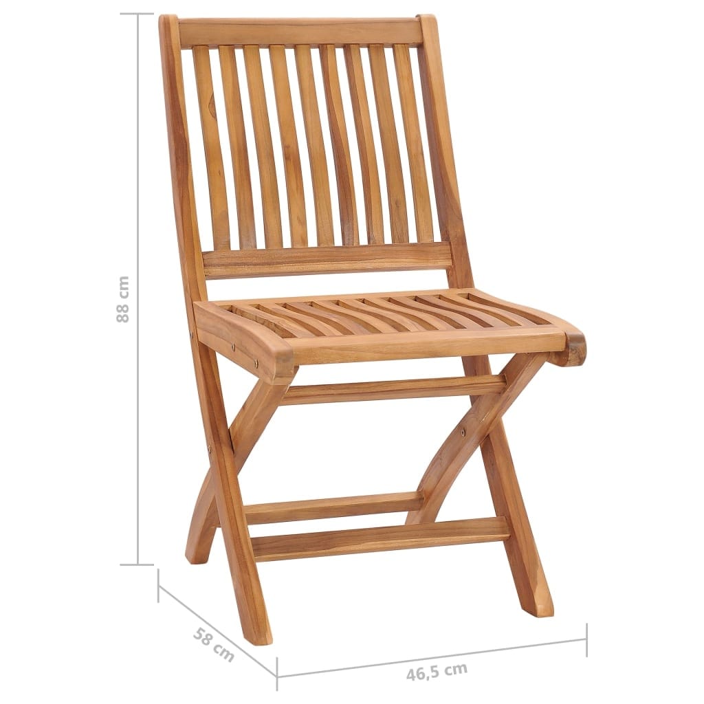 Folding Garden Chairs with Cushions 6 pcs Solid Teak Wood