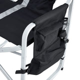 Folding Outdoor Chair with Side Table and Storage Pockets