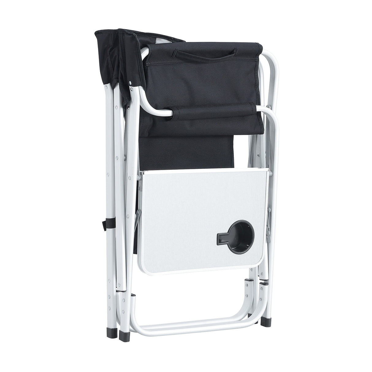 Folding Outdoor Chair with Side Table and Storage Pockets