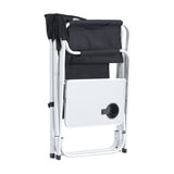 Folding Outdoor Chair with Side Table and Storage Pockets