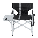 Folding Outdoor Chair with Side Table and Storage Pockets