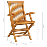 Folding Patio Chairs 4 pcs Solid Teak Wood