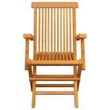 Folding Patio Chairs 4 pcs Solid Teak Wood