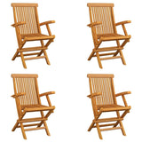 Folding Patio Chairs 4 pcs Solid Teak Wood