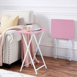 Folding TV Trays Set of 2, Snack Eating Tables with Cup Holder