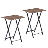 Folding TV Trays Set of 2, Snack Eating Tables with Cup Holder