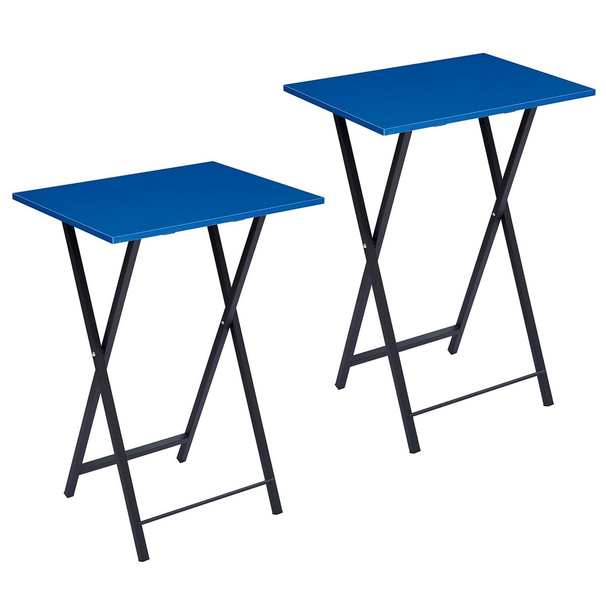 Folding TV Trays Set of 2, Snack Eating Tables with Cup Holder