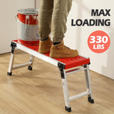 Folding Work Platform, Adjustable Step Ladder with Anti-Slip Feet Cover, Lightweight Stepladder with Safety Lock for Home