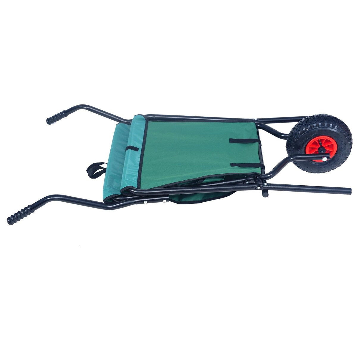 Folding Yard Garden Wheelbarrow， Foldable Lightweight Gardening Oxford Cloth Cart with 10 inch Pneumatic Tire