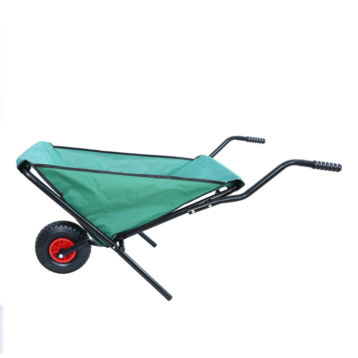 Folding Yard Garden Wheelbarrow， Foldable Lightweight Gardening Oxford Cloth Cart with 10 inch Pneumatic Tire