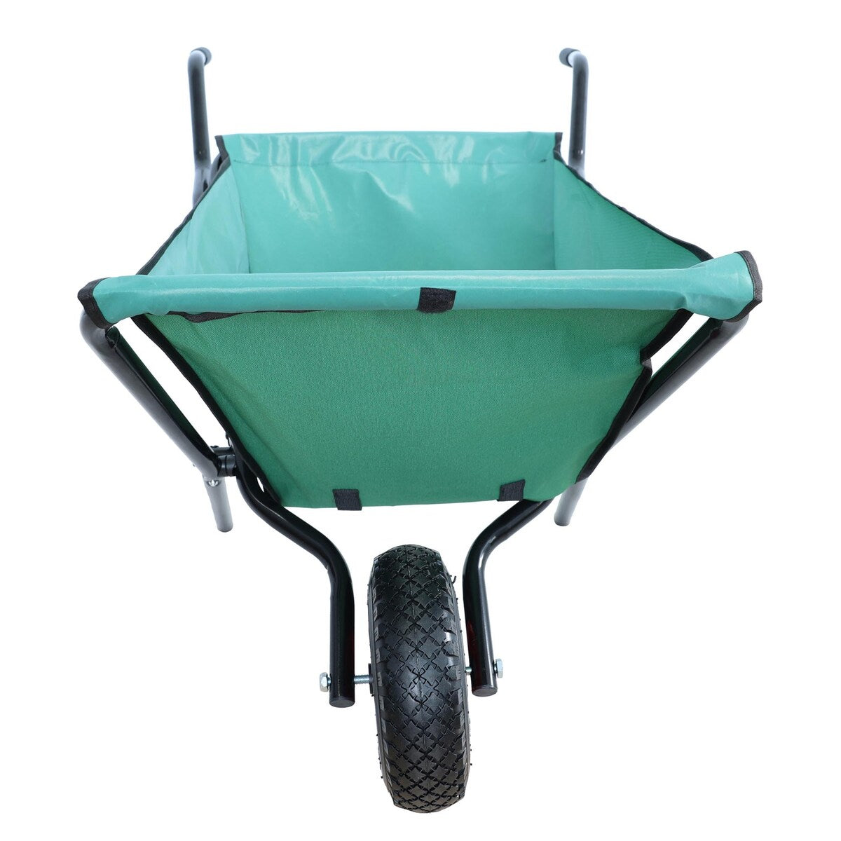 Folding Yard Garden Wheelbarrow， Foldable Lightweight Gardening Oxford Cloth Cart with 10 inch Pneumatic Tire