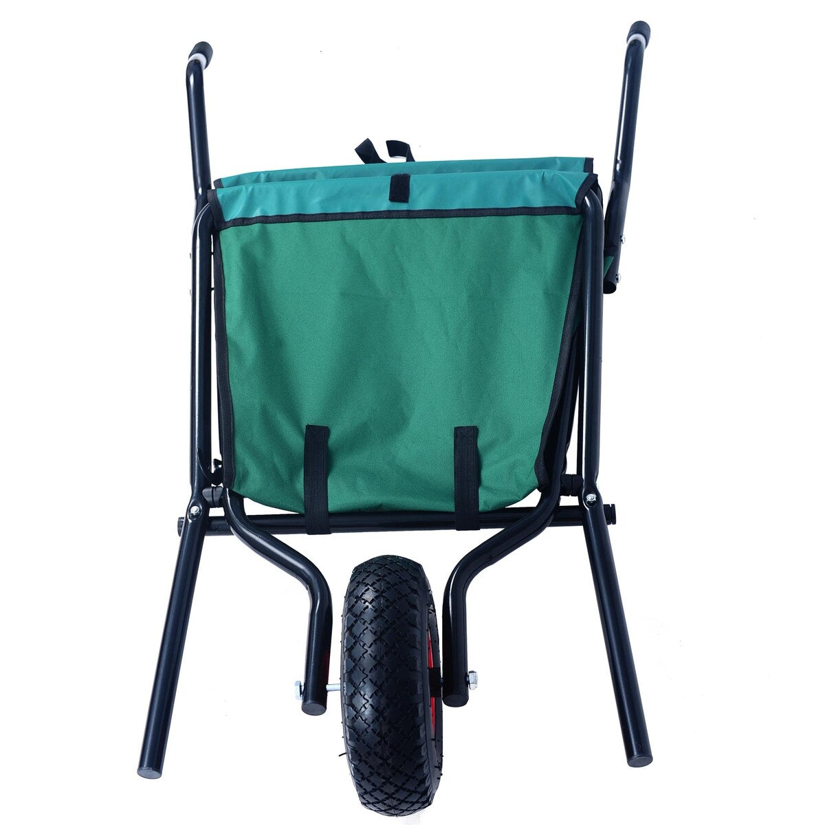 Folding Yard Garden Wheelbarrow， Foldable Lightweight Gardening Oxford Cloth Cart with 10 inch Pneumatic Tire