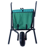 Folding Yard Garden Wheelbarrow， Foldable Lightweight Gardening Oxford Cloth Cart with 10 inch Pneumatic Tire