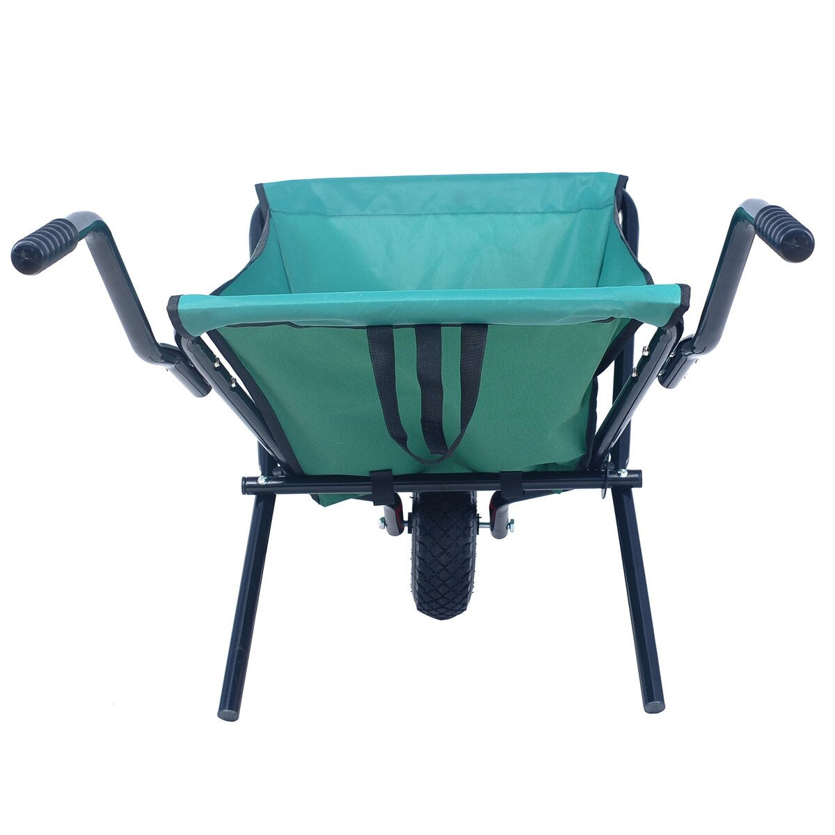 Folding Yard Garden Wheelbarrow， Foldable Lightweight Gardening Oxford Cloth Cart with 10 inch Pneumatic Tire