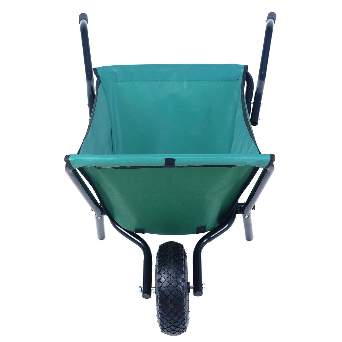 Folding Yard Garden Wheelbarrow， Foldable Lightweight Gardening Oxford Cloth Cart with 10 inch Pneumatic Tire
