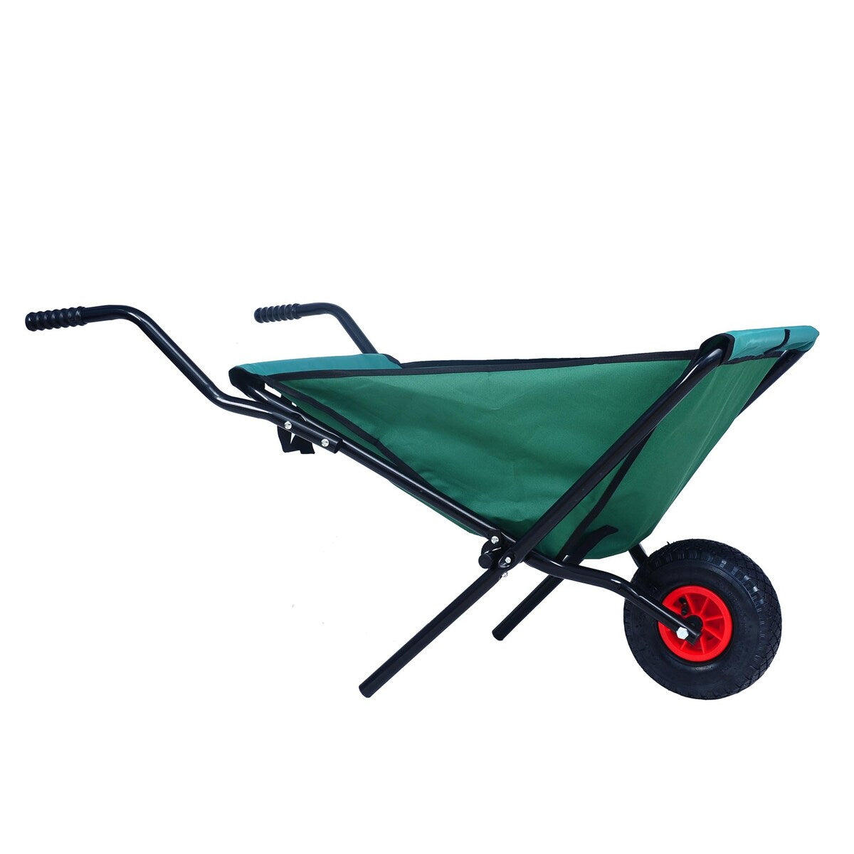 Folding Yard Garden Wheelbarrow， Foldable Lightweight Gardening Oxford Cloth Cart with 10 inch Pneumatic Tire