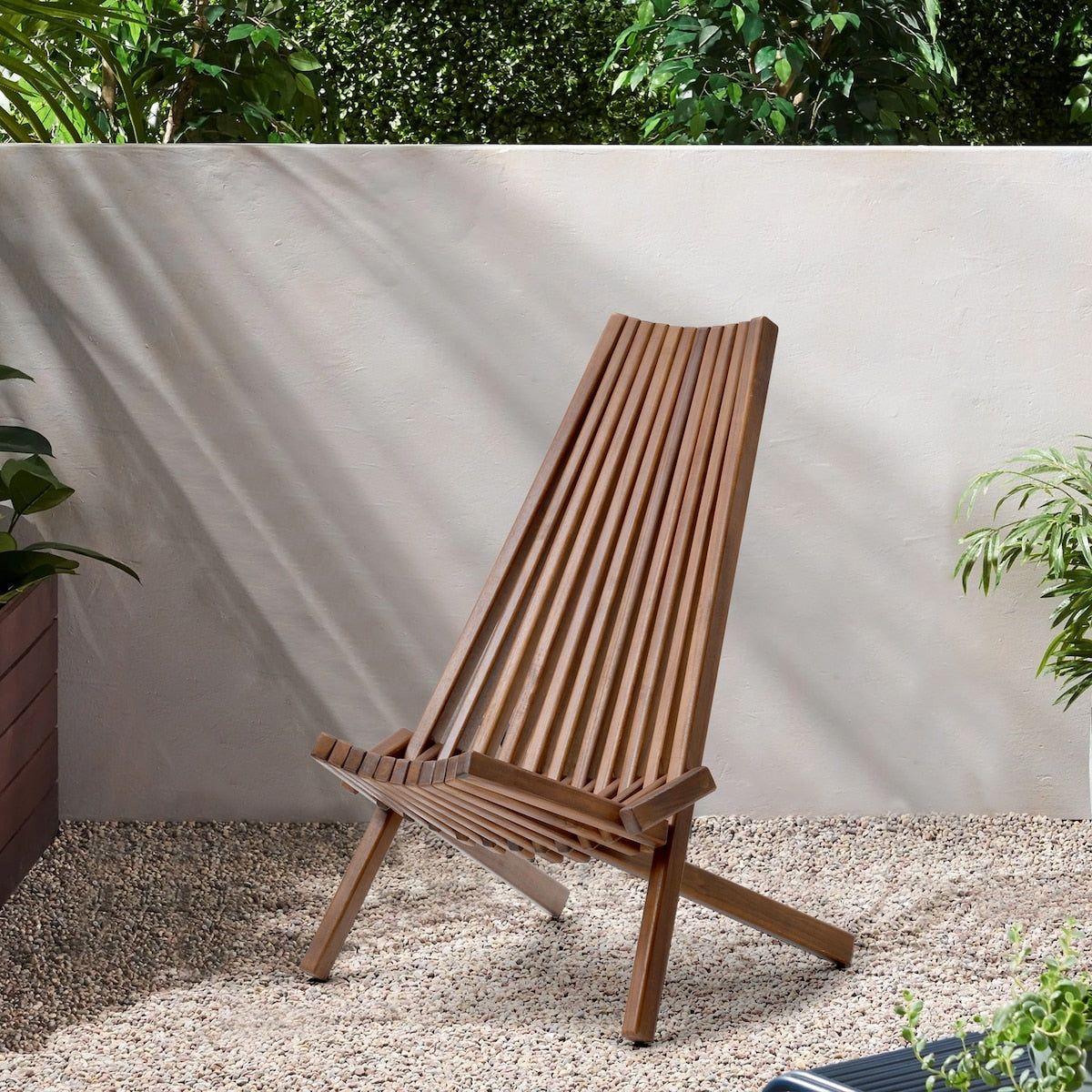 Folding Wood Chair, Foldable Wood Outdoor Chaise Lounge Chair