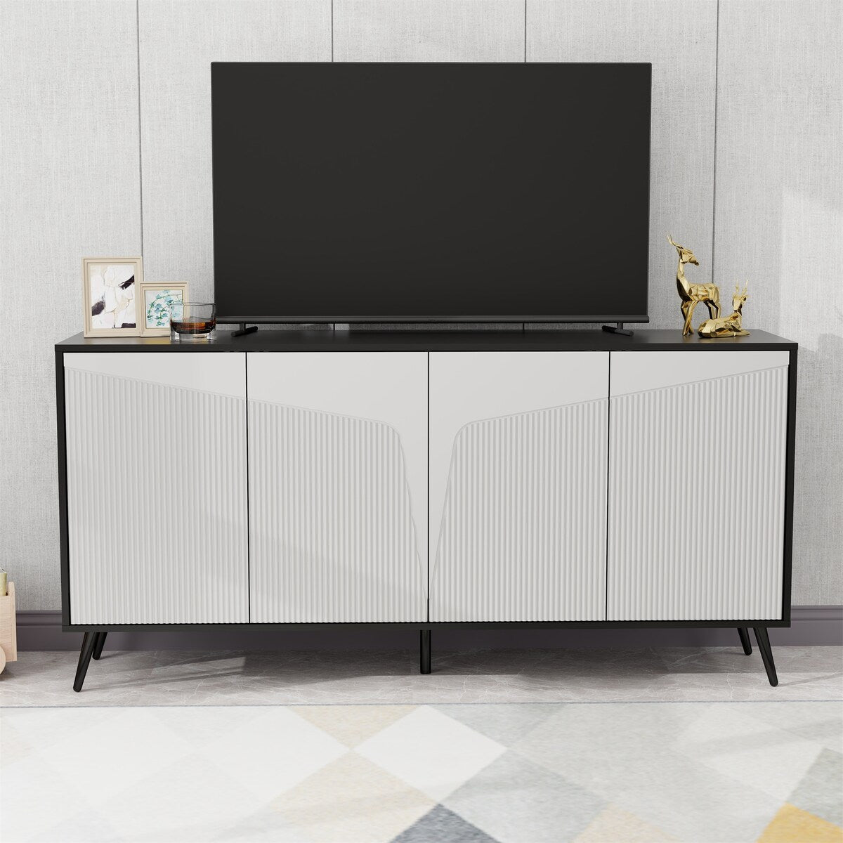 Folio Four-Door Side Cabinet Suitable for Kitchen, Dining Room