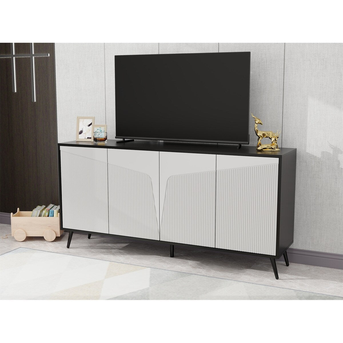 Folio Four-Door Side Cabinet Suitable for Kitchen, Dining Room